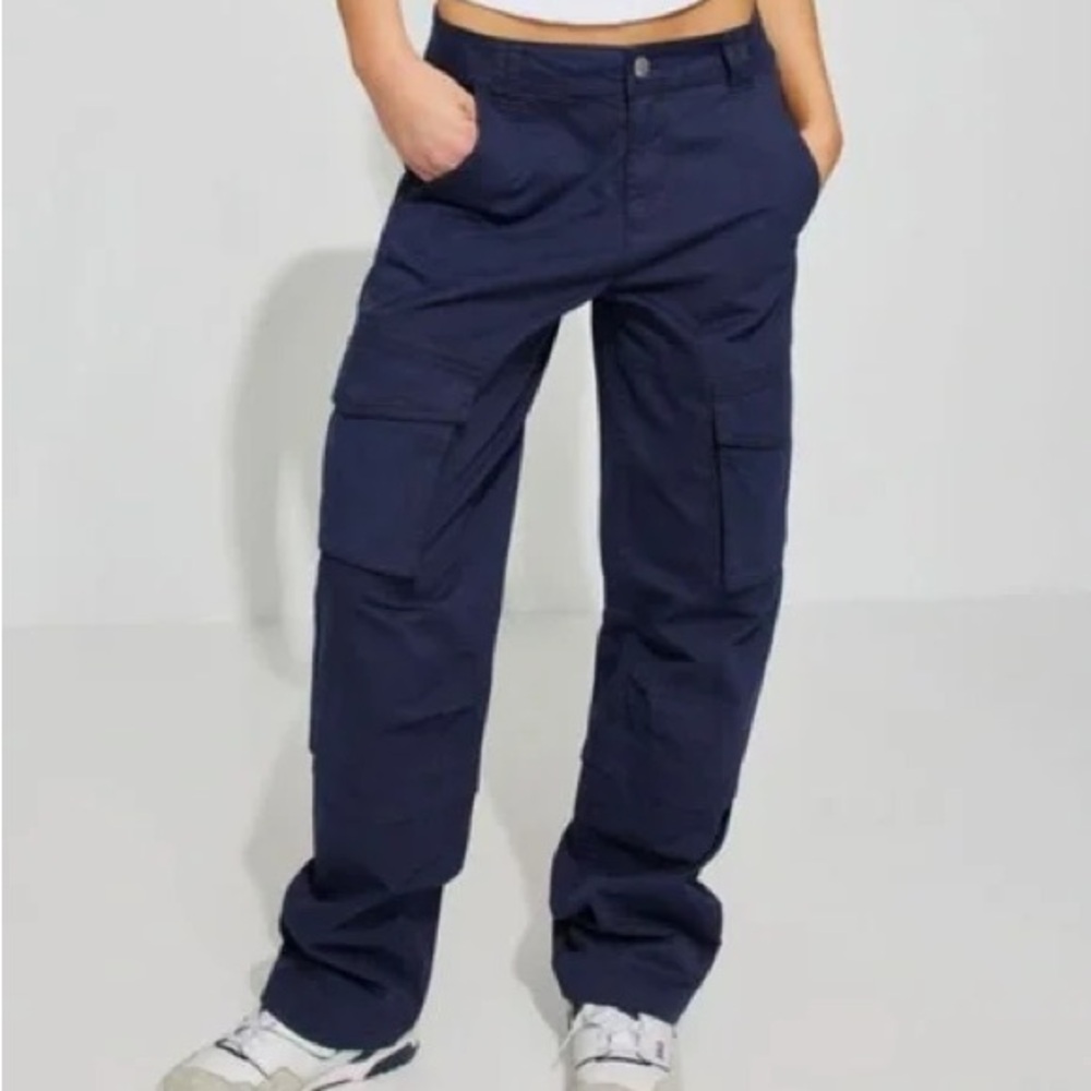 Garage Womens Navy Straight Leg Cargo Pants